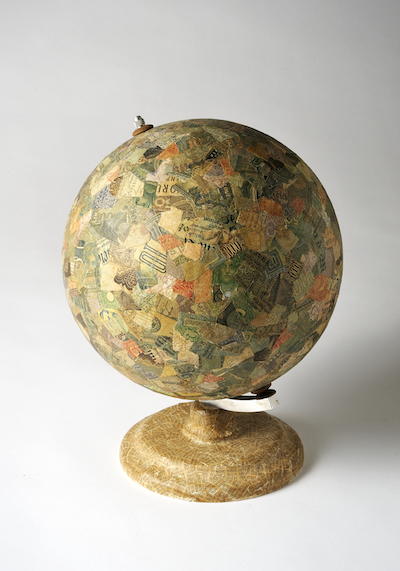 Globe with Stamps, 1965, Jiri Kolar.png